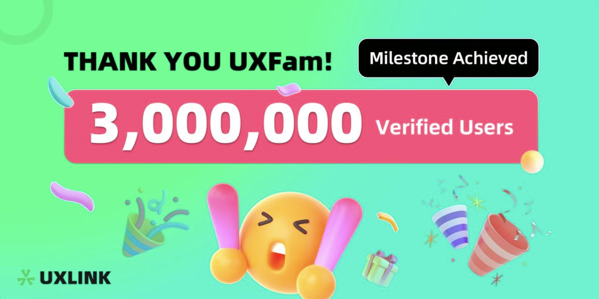 With 950,000 New Users in 30 Days, Web3 Social Infrastructure UXLINK Surpasses 3 Million Certified Users
